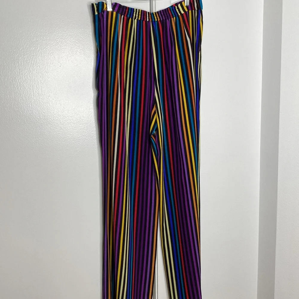 Etro Rainbow Stripe Silk Pants - Picture 7 of 11